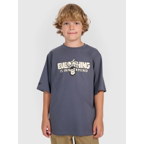 T-shirt oversize z nadrukiem chłopięcy 4F 4FJRAW25TTSHM3209-22S