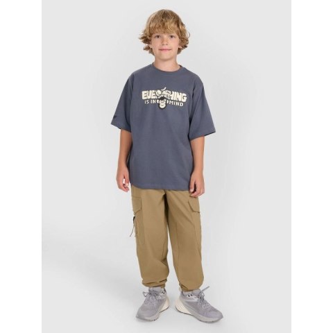 T-shirt oversize z nadrukiem chłopięcy 4F 4FJRAW25TTSHM3209-22S
