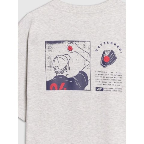 T-shirt oversize z nadrukiem męski 4F 4FRSS25TTSHM2981-27M