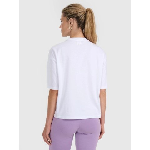 T-shirt oversize z nadrukiem damski 4F 4FRAW25TTSHF3186-10S
