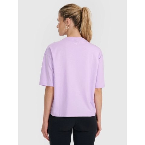 T-shirt oversize z nadrukiem damski 4F 4FRAW25TTSHF3186-52S