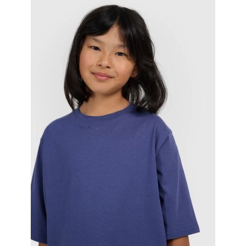 T-shirt oversize z nadrukiem dziewczęcy 4F 4FJRAW25TTSHF3187-33S