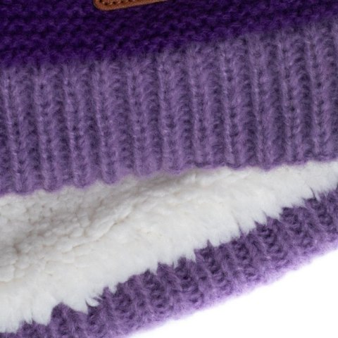 Czapka zimowa dziecięca Trollkids Kids Gryllefjord Bobble Cap z pomponem różowa/fioletowa (987-243) Trollkids