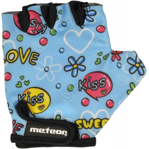 Rękawiczki rowerowe Meteor Junior Kiss Love niebieskie nie wystawiać Meteor