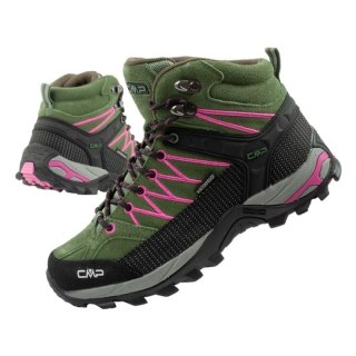 CMP Rigel buty damskie trekkingowe skóra trwałe wodoodporne za kostkę zielone