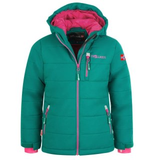 Kurtka narciarska dziecięca Trollkids Kids Hemsedal Snow Jacket XT zimowa z kapturem zielona (513-312) Trollkids