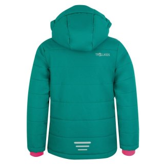 Kurtka narciarska dziecięca Trollkids Kids Hemsedal Snow Jacket XT zimowa z kapturem zielona (513-312) Trollkids