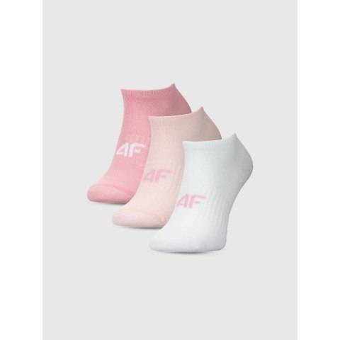 Skarpetki casual przed kostkę dziewczęce (ZESTAW 3 szt.) 4F 4FJWMM00USOCF496-93S