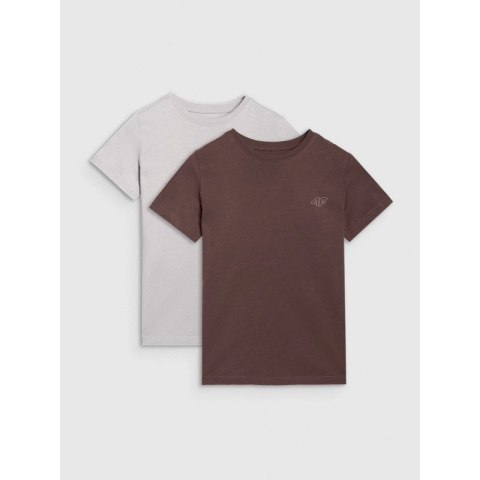 T-shirt regular gładki (ZESTAW 2 szt.) dziecięcy 4F 4FJRAW25TTSHU3157-90S