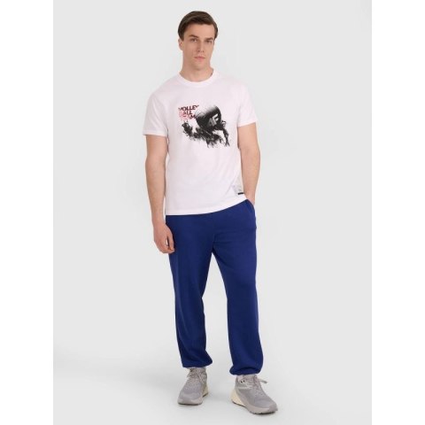 T-shirt regular z nadrukiem siatkarskim męski 4F 4FRAW25TTSHM3235-10S