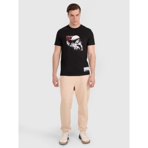T-shirt regular z nadrukiem siatkarskim męski 4F 4FRAW25TTSHM3235-20S
