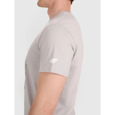 T-shirt regular z nadrukiem siatkarskim męski 4F 4FRAW25TTSHM3318-27S