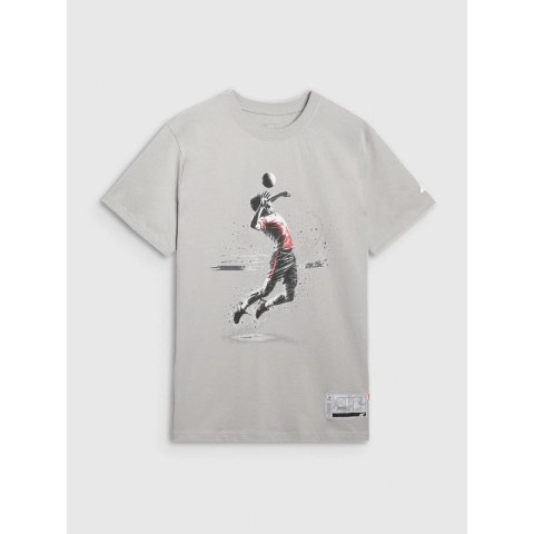 T-shirt regular z nadrukiem siatkarskim męski 4F 4FRAW25TTSHM3318-27S