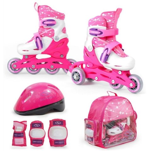 Zestaw SMJ Sport Combo Pink LED: 2w1 wrotko-rolki HS-TNK-000009549 SMJ