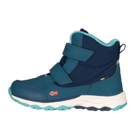 Buty zimowe dziecięce Trollkids Kids Hafjell Winter Boots śniegowce wodoodporne na rzepy niebieskie (264-102) Trollkids