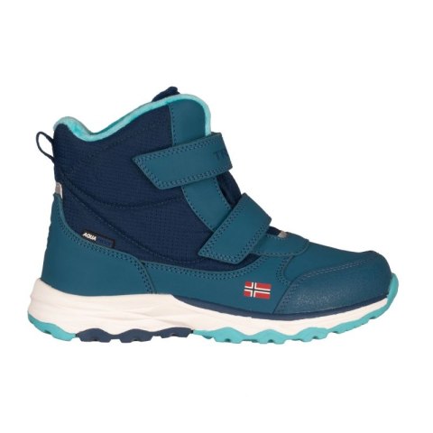 Buty zimowe dziecięce Trollkids Kids Hafjell Winter Boots śniegowce wodoodporne na rzepy niebieskie (264-102) Trollkids