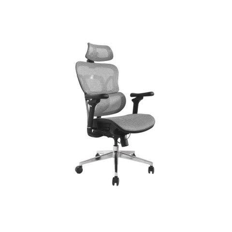 Wyposażenie Ergonomiczne Krzesło Biurowe + Zagłówek/Podłokietniki Szare Lite Sprzedaż Detaliczna