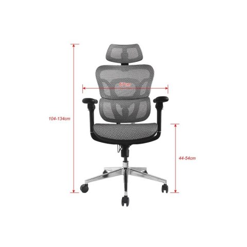 Wyposażenie Ergonomiczne Krzesło Biurowe + Zagłówek/Podłokietniki Szare Lite Sprzedaż Detaliczna