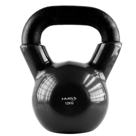 Kettlebell żeliwny pokryty winylem HMS KNV12 BLACK HMS