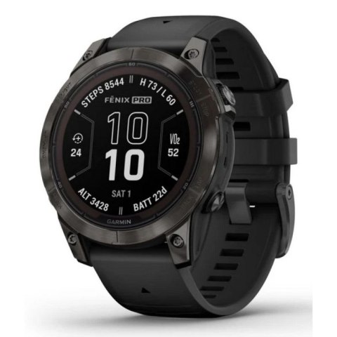 Garmin Fenix 7 Pro 47mm Sapphire Solar Carbon Gray DLC Titanium z czarnym paskiem Garmin