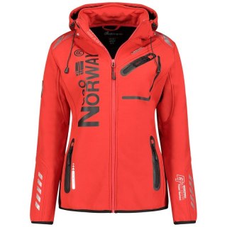 Kurtka damska Softshell z kapturem Geographical Norway Reine Red/Black LADY 007 czerwona (WU8187F/GNO-RED-BLACK)/WU8088