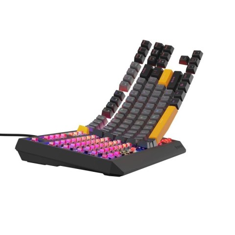 GENESIS Thor 230 TKL klawiatura Gaming USB + RF Wireless + Bluetooth QWERTY Czarny, Szary, Pomarańczowy