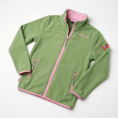 Kurtka polarowa dziewczęca Trollkids Girls Oppdal Jacket XT sportowa rozpinana zielona (415-353) Trollkids