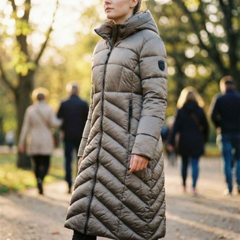 Kurtka damska Geographical Norway BLANCHE LONG TAUPE DB LADY 0116 TAUPE (WZ5490F/GN-TAUPE)