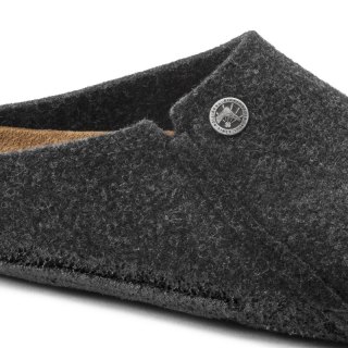 Kapcie męskie/damskie Birkenstock Zermatt Cozy Home Anthracite z wełnianego filcu regular szerokie (1014938) Birkenstock