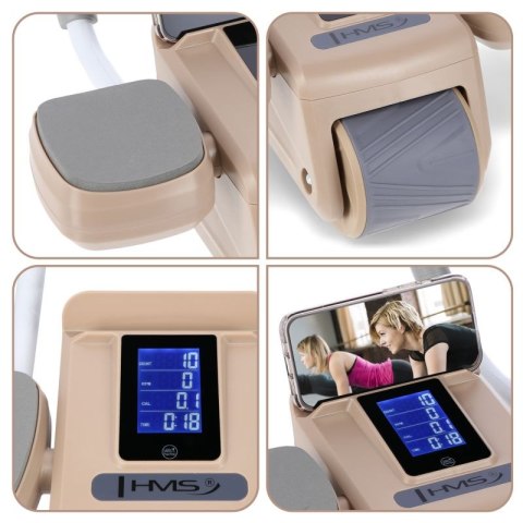 Automatyczne koło do ćwiczeń mięśni brzucha KA08 z wyświetlaczem LCD i ładowaniem HMS HMS