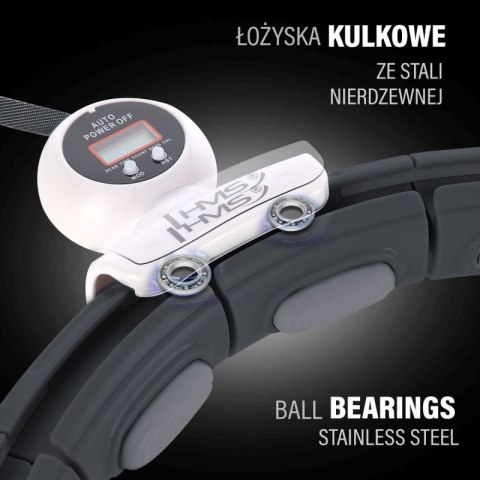 HHM15 HULA HOP BLACK Z MAGNESEM I OBCIĄŻNIKIEM + LICZNIK HMS HMS