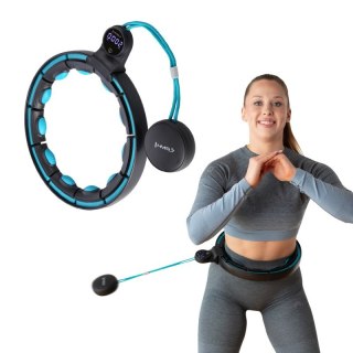 HHM17 HULA HOP BLACK/TURQUOISE Z MAGNESAMI I OBCIĄŻNIKIEM + LICZNIK HMS HMS