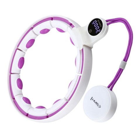 HHM17 HULA HOP WHITE/VIOLET Z MAGNESAMI I OBCIĄŻNIKIEM + LICZNIK HMS HMS