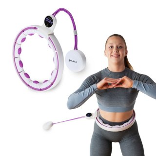 HHM17 HULA HOP WHITE/VIOLET Z MAGNESAMI I OBCIĄŻNIKIEM + LICZNIK HMS HMS