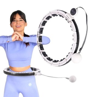Hula Hop HMS HHM16 z magnesem i obciążeniem biały + licznik HMS