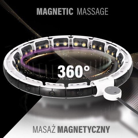 Hula Hop HMS HHM16 z magnesem i obciążeniem biały + licznik HMS