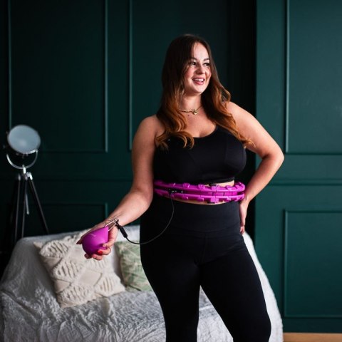 Hula hop plus size HMS HHW12 z wypustkami i obciążnikiem fioletowy HMS