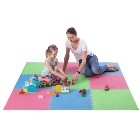 Mata puzzle Multipack One Fitness MP10 zielono-niebiesko-czerwone 9 elementów 10 mm ONE FITNESS