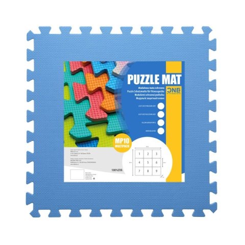 Mata puzzle Multipack One Fitness MP10 zielono-niebiesko-czerwone 9 elementów 10 mm ONE FITNESS