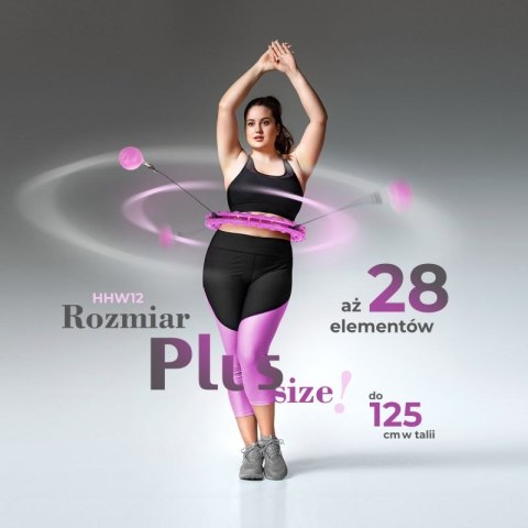 ZESTAW HULA HOP HHW12 VIOLET Z WYPUSTKAMI I OBCIĄŻNIKIEM HMS + PAS BR163 BLACK PLUS SIZE HMS