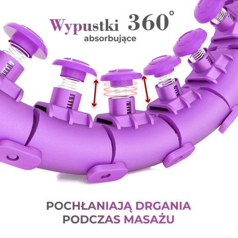 ZESTAW HULA HOP HHW12 VIOLET Z WYPUSTKAMI I OBCIĄŻNIKIEM HMS + PAS BR163 BLACK PLUS SIZE HMS