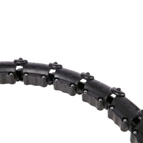 Zestaw Hula Hop HHW11 BLACK z wypustkami i obciążnikiem + pas BR163 BLACK PLUS SIZE HMS HMS