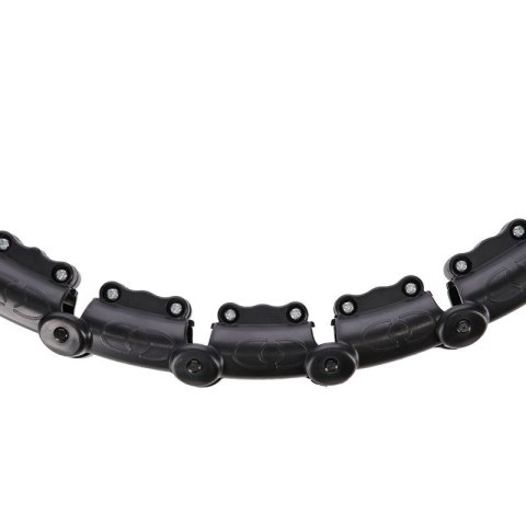 Zestaw Hula Hop HHW11 BLACK z wypustkami i obciążnikiem + pas BR163 BLACK PLUS SIZE HMS HMS