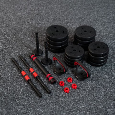 Zestaw ciężarów 6w1 HMS SGN120 (sztanga, sztangielki i kettlebell) 20kg HMS