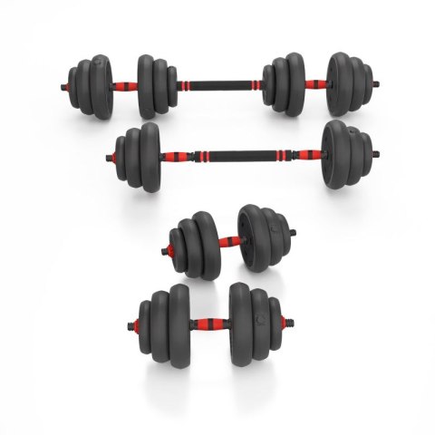 Zestaw ciężarów 6w1 HMS SGN120 (sztanga, sztangielki i kettlebell) 20kg HMS