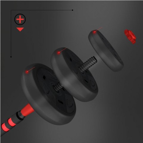 Zestaw ciężarów 6w1 HMS SGN120 (sztanga, sztangielki i kettlebell) 20kg HMS