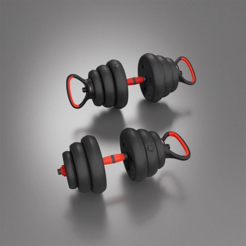 Zestaw ciężarów 6w1 HMS SGN120 (sztanga, sztangielki i kettlebell) 20kg HMS