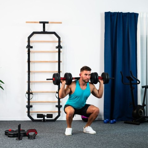 Zestaw ciężarów 6w1 HMS SGN120 (sztanga, sztangielki i kettlebell) 20kg HMS