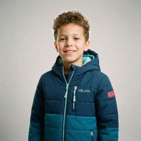 Kurtka zimowa dla dziewczynki/chłopca Trollkids Kids Hemsedal Snow Jacket XT ocieplana niebieska (513-104) Trollkids