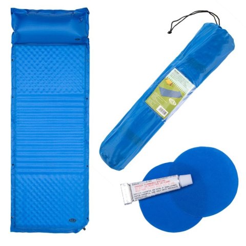 Mata samopompująca z poduszką NILS CAMP NC4001 niebieska - 3.8 cm Nils Extreme